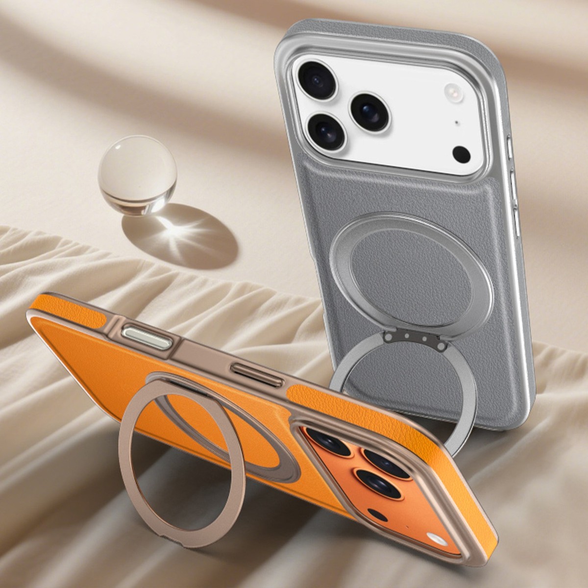 For iPhone 17 Pro Max Air 16 15 14 13 Mag Safe Ring Stand PU