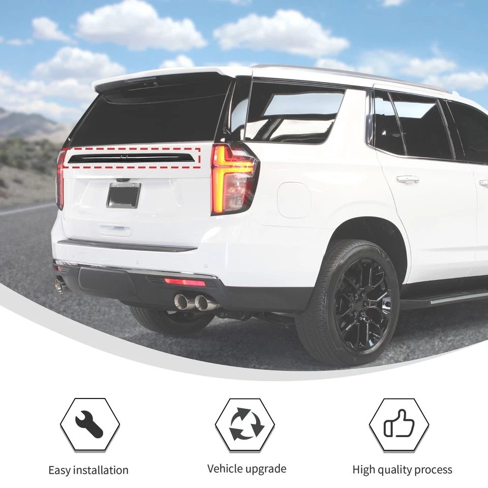Black Tailgate Molding Cover For Chevrolet Suburban Tahoe 2020 2021 2022 2023 US Foto 3 de 4