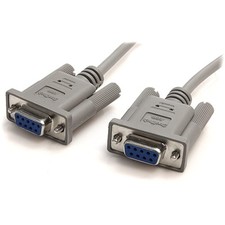 StarTech.com 10' RS232 Serial Null Modem Cable - modem cable 10 ft, Gray