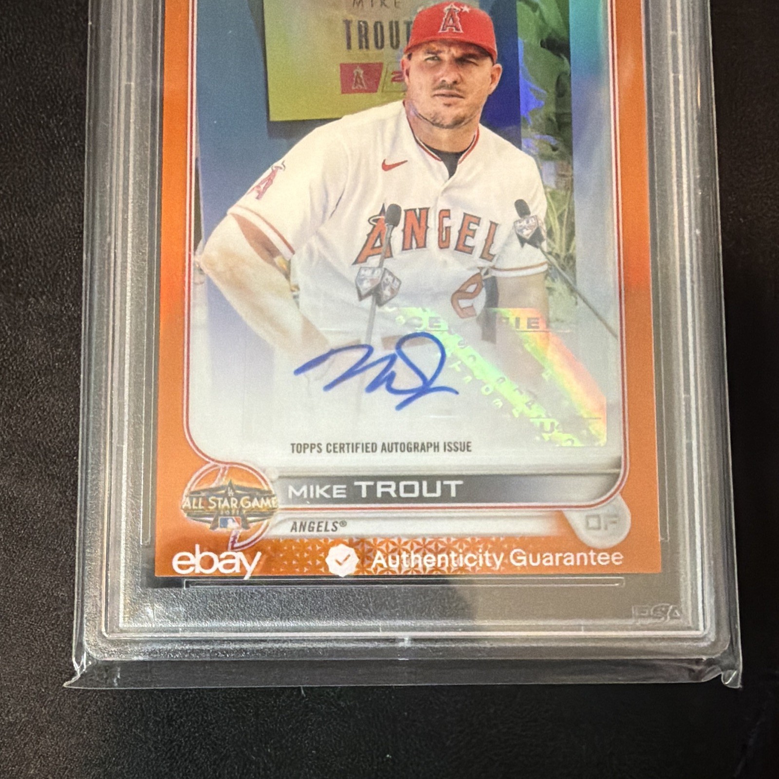 Topps 2022 Chrome Update Mike Trout All-Star Game Auto Orange /25 PSA 10 ASGA-MT view 4