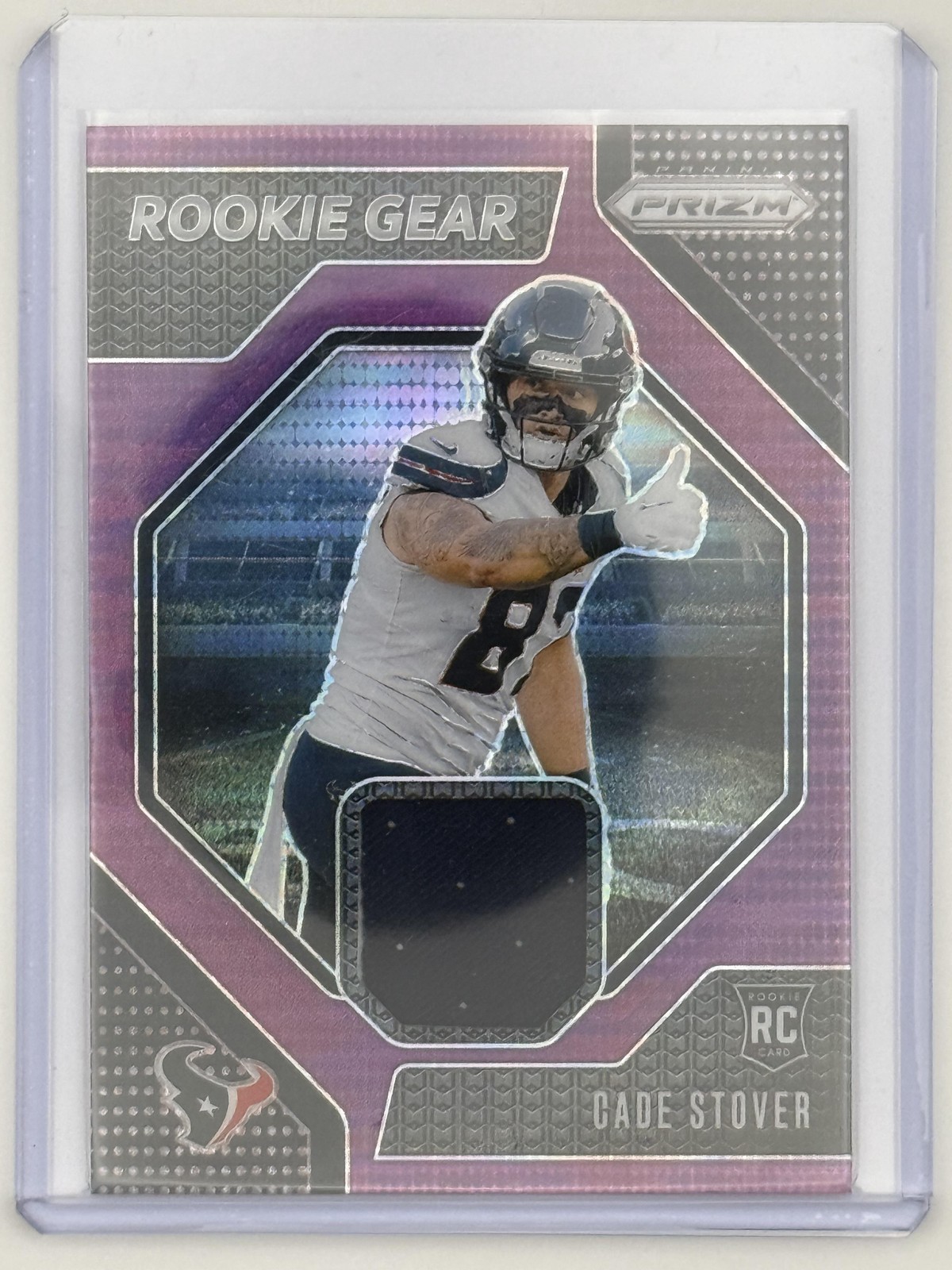 2024 Panini Prizm #RG-CSR Cade Stover Rookie Gear Purple Pulsar