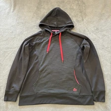 RBX Grey Red Fleece Hoodie Pullover Warm Athletic Sweatshirt Women’s Size L