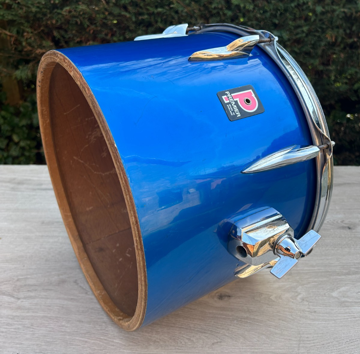 Vintage Premier Elite 14''x10" Concert tom 8-lugs Mahog shell Polychromatic Blue photo 10