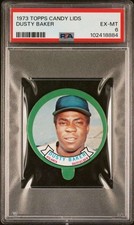 1973 Topps Candy Lids #NNO Dusty Baker PSA 6 Atlanta Braves  (8884)