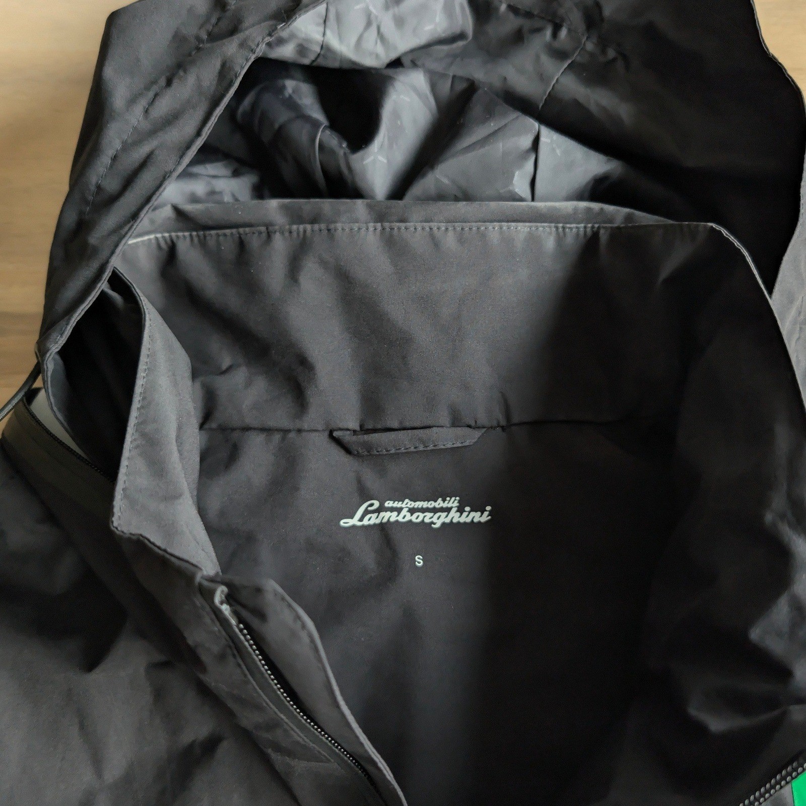 Lamborghini Squadra Corse Mens Racing Team Jacket Black Green Windbreaker Small image 6