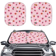 Pink Strawberry Windshield Sun Shade for Car