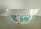 Vintage PYREX Amish Butterprint Turquoise Cinderella Mixing Bowl 2 1/2 Qt #443