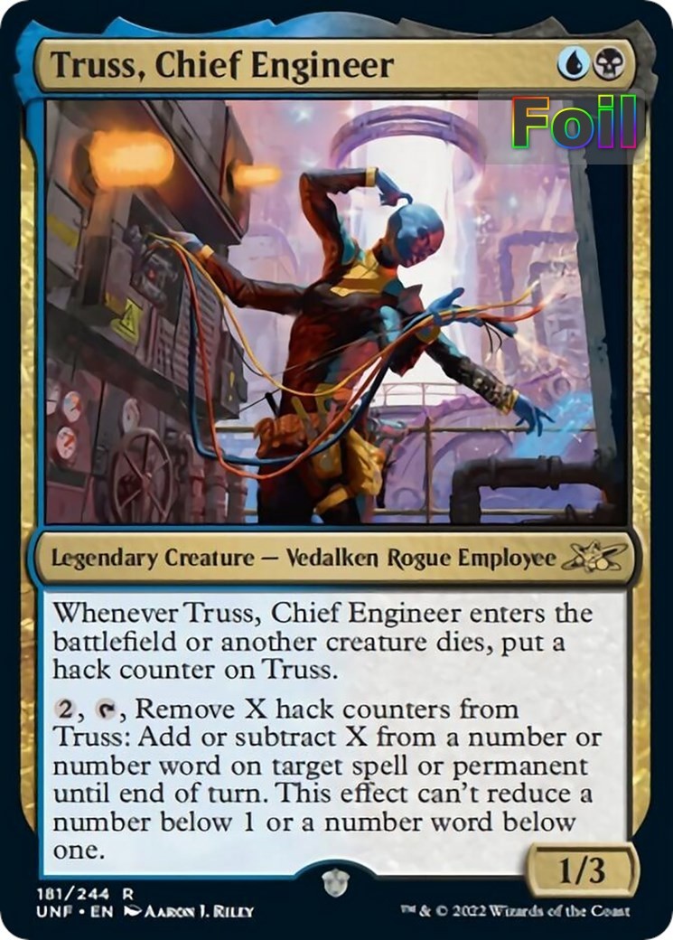 MTG UNF *FOIL* R Truss, Chief Engineer #181 NM