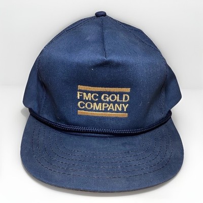 FMC Gold Company Rope Hat USA Made Blue Strapback Mining Cap