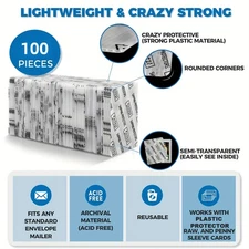 Upgrade 100 Pack Trading Card Shipping Hard Protector 3.5"X4.5" Round Corners