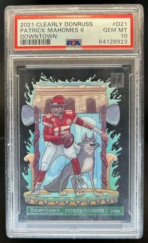 2021 Panini Clearly Donruss Patrick Mahomes II Downtown SP #D-21 Chiefs PSA 10