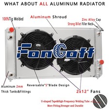 2-row Radiatorshroudfan For 1994-2005 Chevy S10 Blazer Gmc Jimmy Truck 4.3l V6