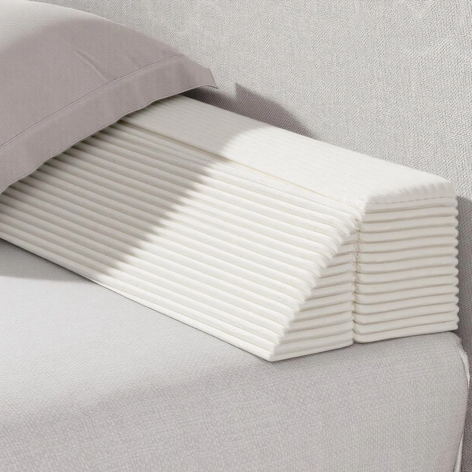 King Bed Wedge Pillow for Headboard, Mattress Bed Gap Filler, Foldable Cordur...