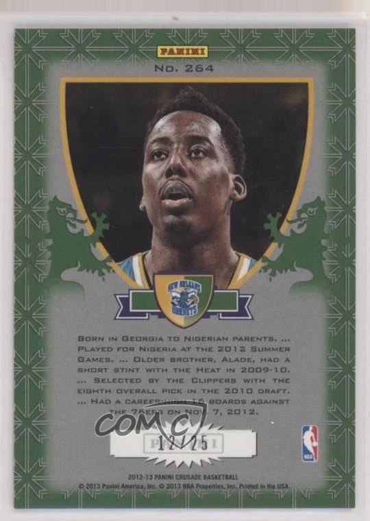 2012-13 Panini Crusade Crusade Green /25 Al-Farouq Aminu #264 - Image 2 of 2