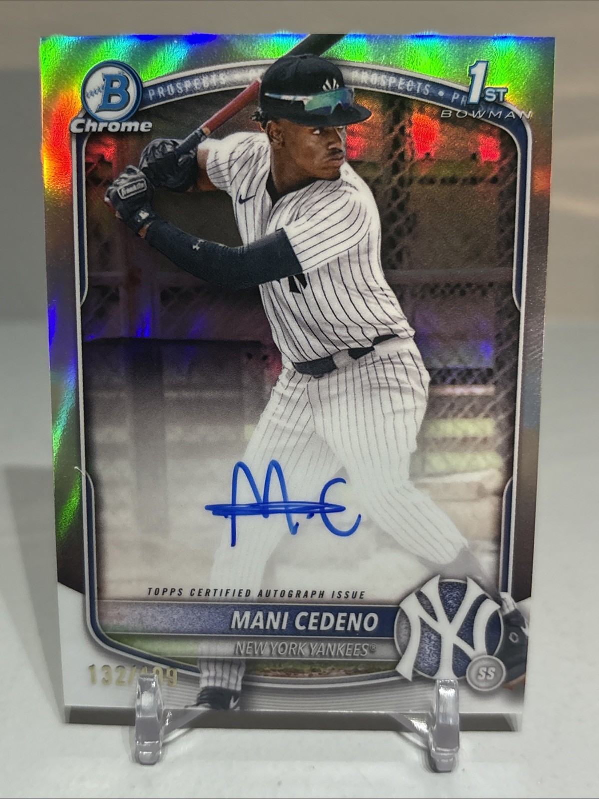 2025 Bowman Chrome - Prospect Autographs Mani Cedeno #CPA-MCE Refractor /499 