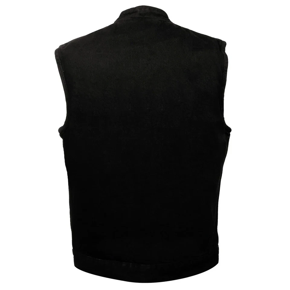 MILWAUKEE PERFORMANCE MENS BLACK COTTON DENIM VEST w/ CONCEAL GUN POCKET - SAFV - Image 2 of 4