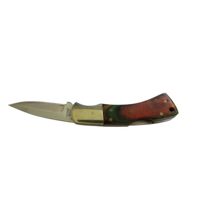 Frost Solingen Steel Pocket Knife Wood Brass Handle Vintage Clip Point 2.5in