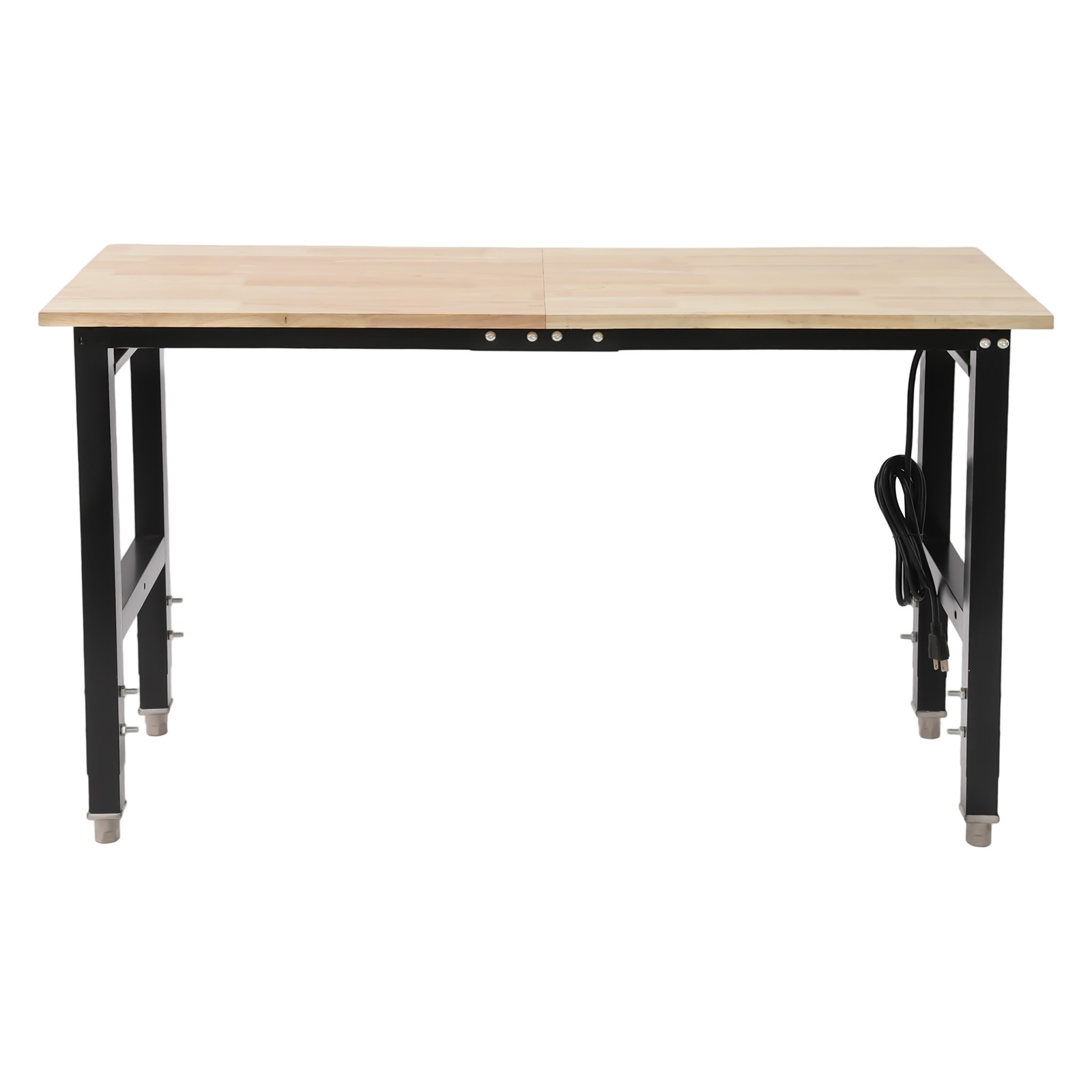 Height Adjustable Workbench, Workbench with Power Outlets, Heavy-Duty Work Table