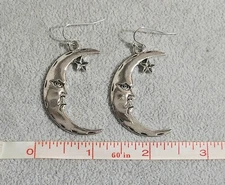 Quarter cresent MOON Face earrings