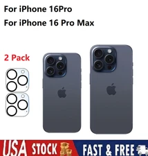 2x For iPhone 16 Pro 16 Pro Max Camera Lens Protectors 9H Tempered Glass Cover