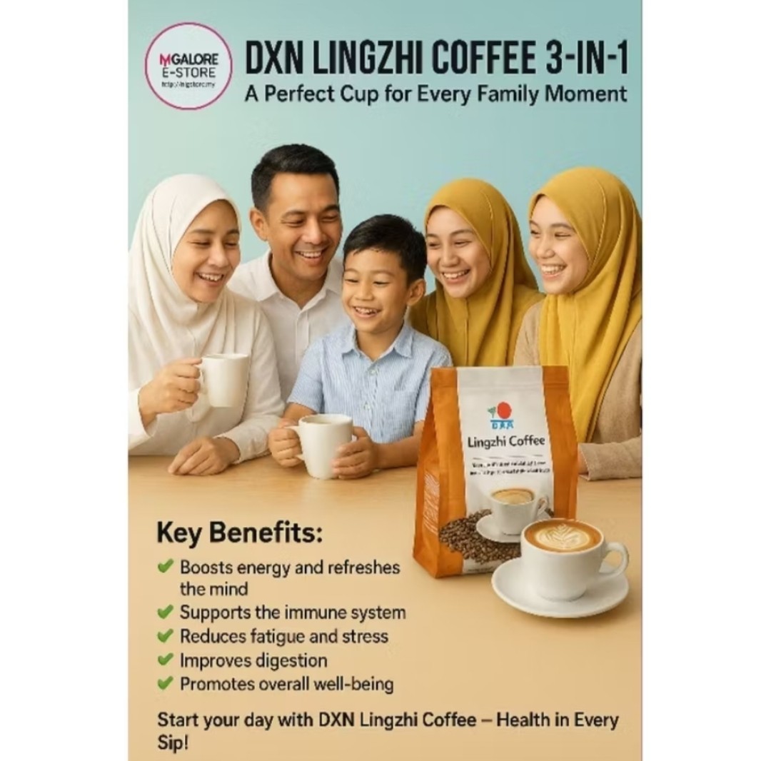 6 Packs DXN 3 in 1 Lingzhi Coffee - 20 Sachets, Smooth & Convenient + Fast Shipp