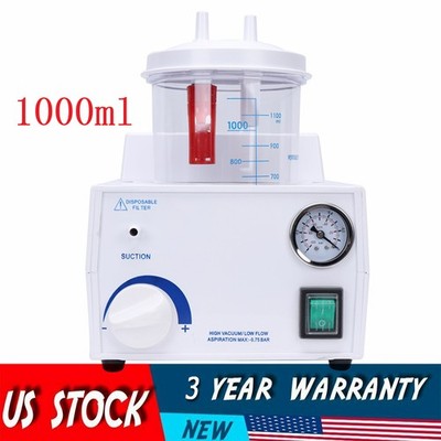 1000mL Portable Phlegm Suction Unit Emergency Medical Vacuum Aspirator Machine