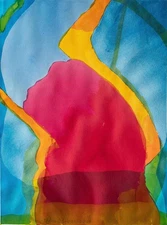 Willibrord Haas Abstract Contemporary Unique Sign Watercolour 2016 Large Format