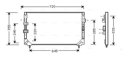 AVA QUALITY COOLING TO5225 Kondensator, Klimaanlage für TOYOTA