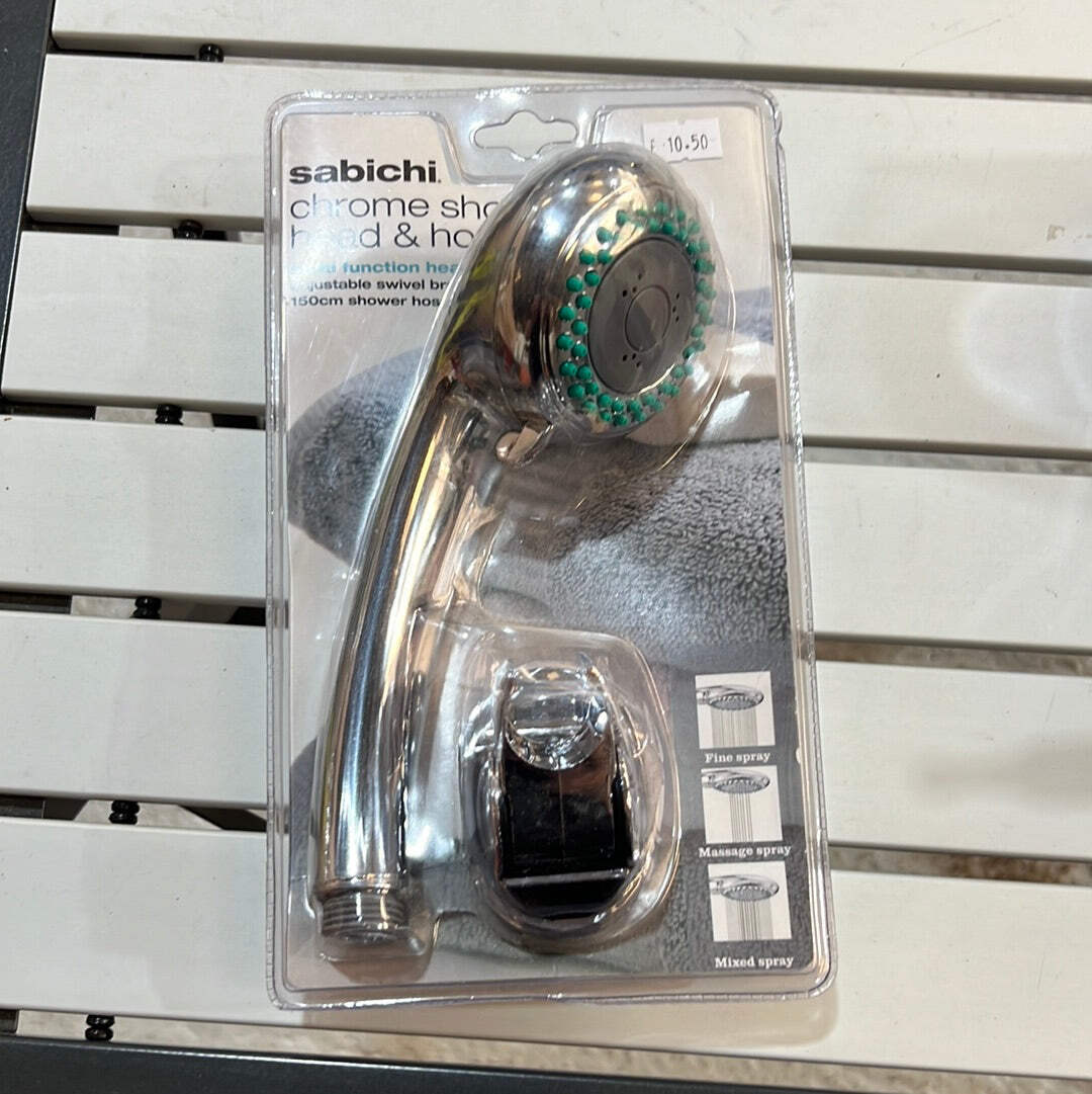 Sabachi Chrome Head And Hose Shower