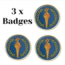 3 x Victory Torch (BU2) Lapel Pin Badges