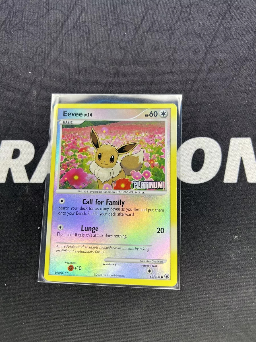 Eevee # 62/100 | RARE Platinum Reverse Holo Card - Pokemon TGC