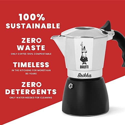 Bialetti Brikka 2 Cups Moka Cafe Coffee 