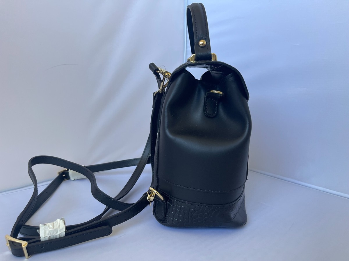 House of harlow 1960 black leather crystal stud backpack display picture 3