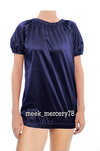 Round Neck T Shirt Satin Elastic Hem Top Women Special Office Party Wear S106 - Picture 3 of 45