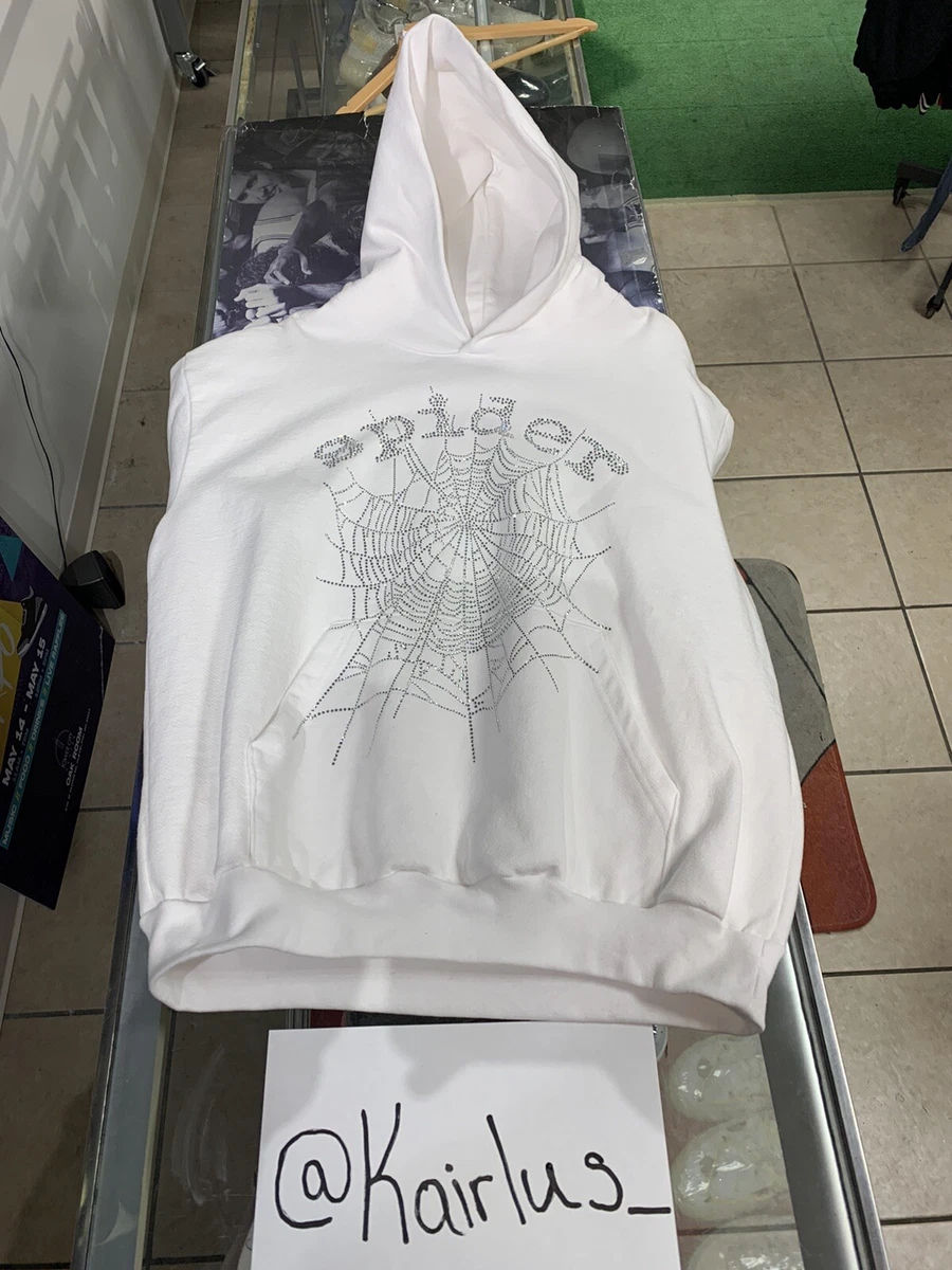 Sp5der (Spider) Worldwide White Rhinestone Hoodie Size XL | eBay