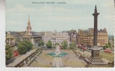 Trafalgar Square. Nelson Column. London. By Valentine & Sons&nbsp;Vintage