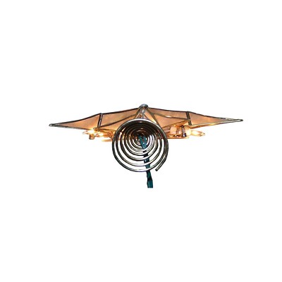 Kurt S. Adler Étoile De Noël Capiz 26 Cm - 10 Lumières, 12 Branches, Pierre Centrale - Dorée Et Blanche