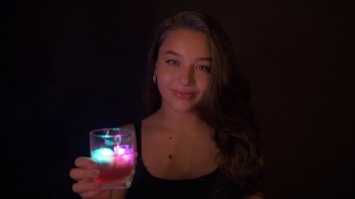 Barra sensor líquido sumergible en agua con luz intermitente cubitos de hielo LED rosa de 18 piezas - Imagen 8 de 12