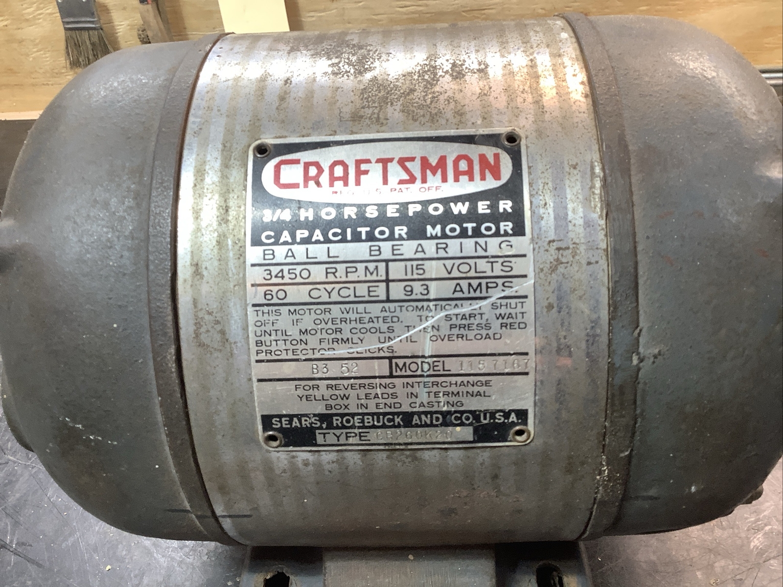 Vintage Craftsman Table Saw Motor 3/4 Hp eBay