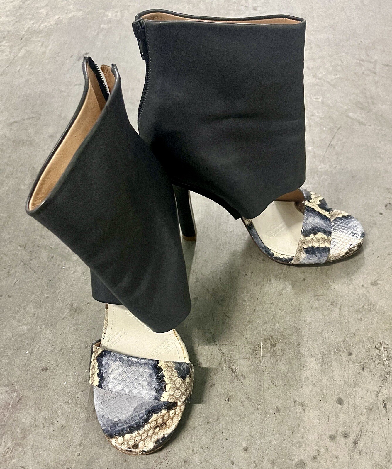 Maison Margiela Python open Toe Heels Sandals Boo… - image 2