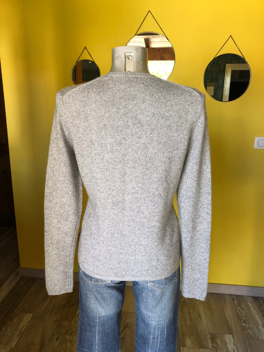 joli gilet femme cachemire et soie gris ERIC BOMPARD taille L