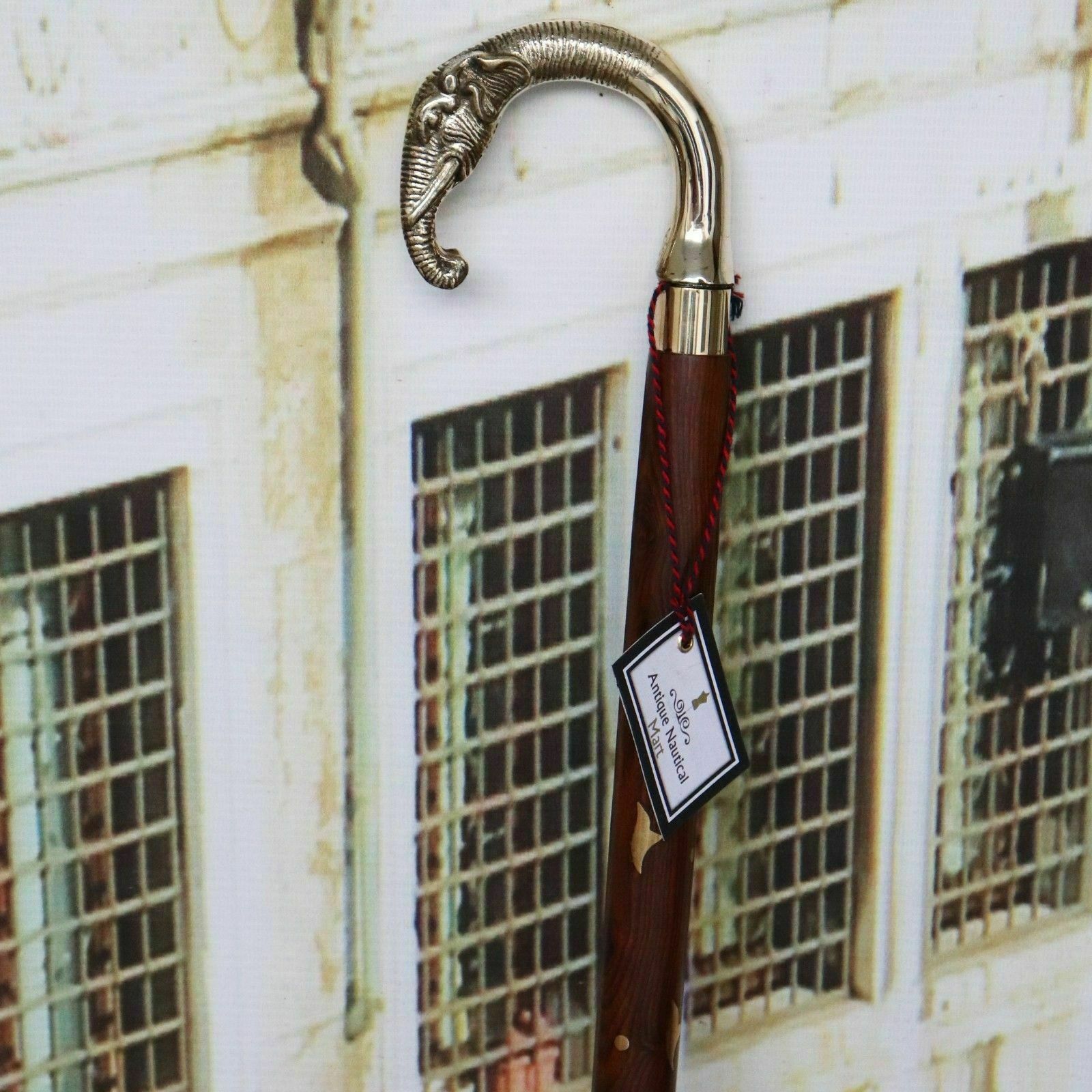 Solid Brass Elephant head Design Handle Vintage W… - image 1