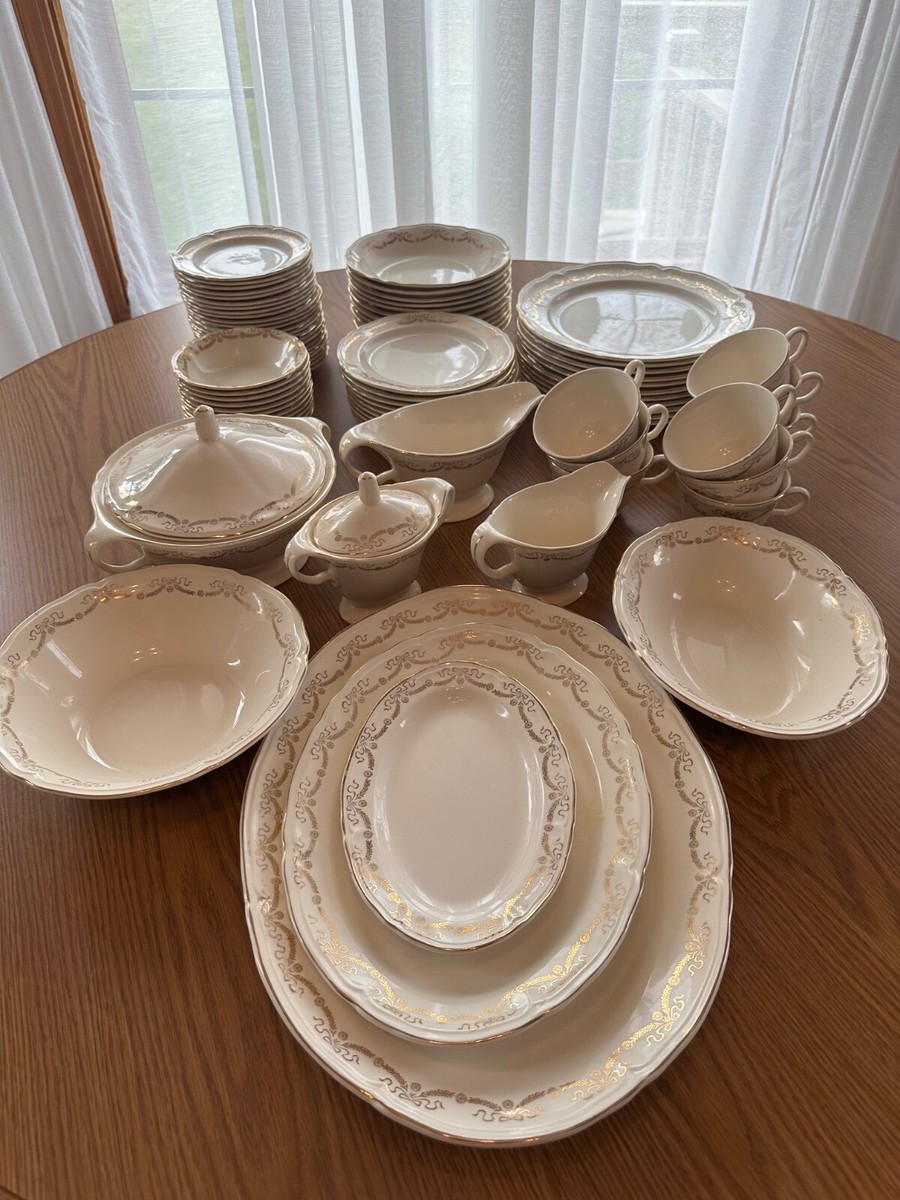 22k Gold - Vintage Edwin M Knowles China Co-Semi Vitreous