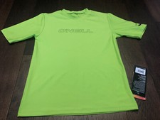 O'NEILL YOUTH BASIC SKINS 50 SHORT SLEEVE SUN SHIRT Lime Size 10 Slim Fit