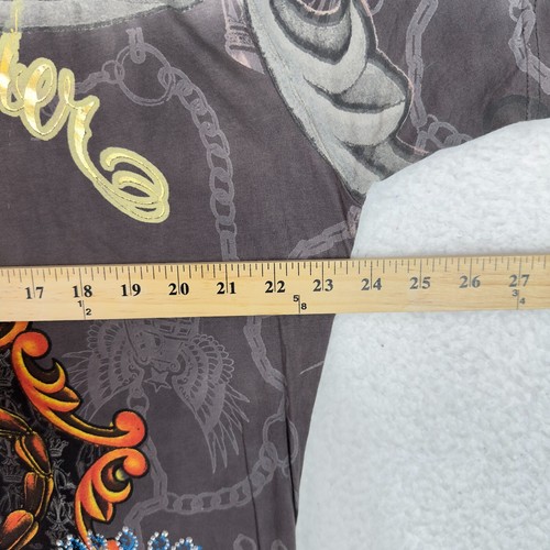 Christian Audigier Men’s 2XL Y2K Tattoo Art Graphic Tee Shirt VTG Ed Hardy Style - Picture 13 of 15