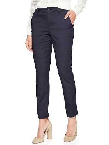 Gap Women's True Indigo Blue Girlfriend Khakis in Stretch Twill Pants 4  Petite | eBay