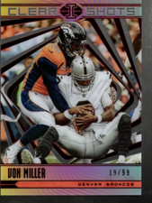 A6276- 2018 Panini Illusions Clear Shots Red #6 Von Miller /99 - NM-MT