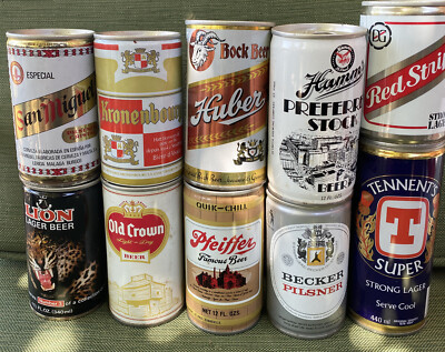 Empty steel pull tab, beer can collection, qty 10
