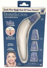 DermaSuction Pore Cleaning Vacuum Device 2 Speed 4 Heads Cordless NEW in Package