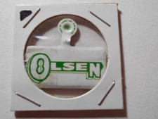 1-1/2" Olsen unknown office and location litho tab pinback button